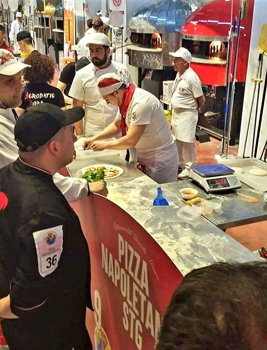 Chef preparing Neapolitan pizza